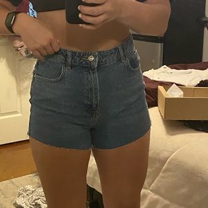 High waisted denim shorts